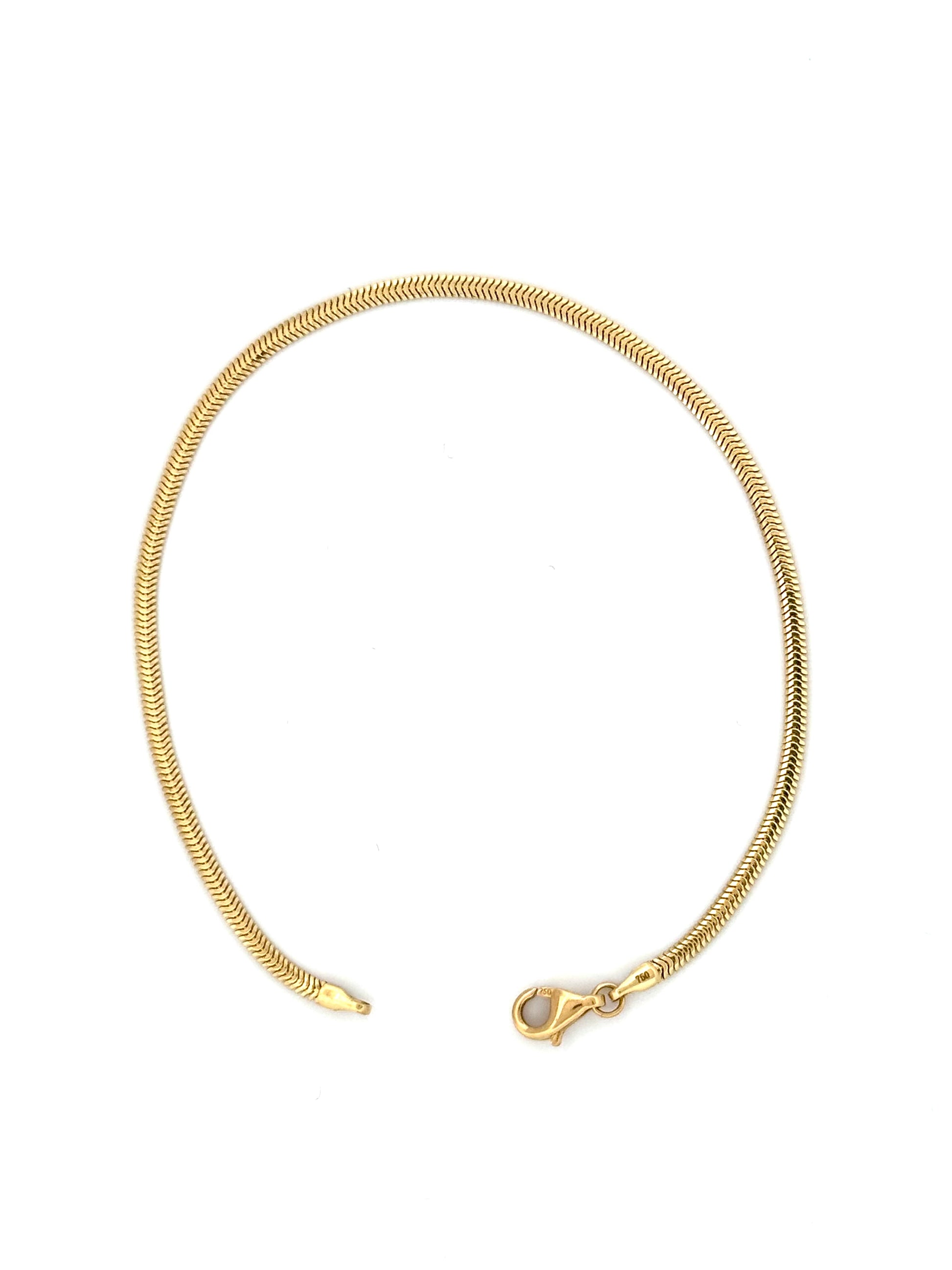 Filigranes Schlangenketten-Armband aus 18k Gelbgold mit geschmeidigem Fall, handgefertigt in persischer Tradition