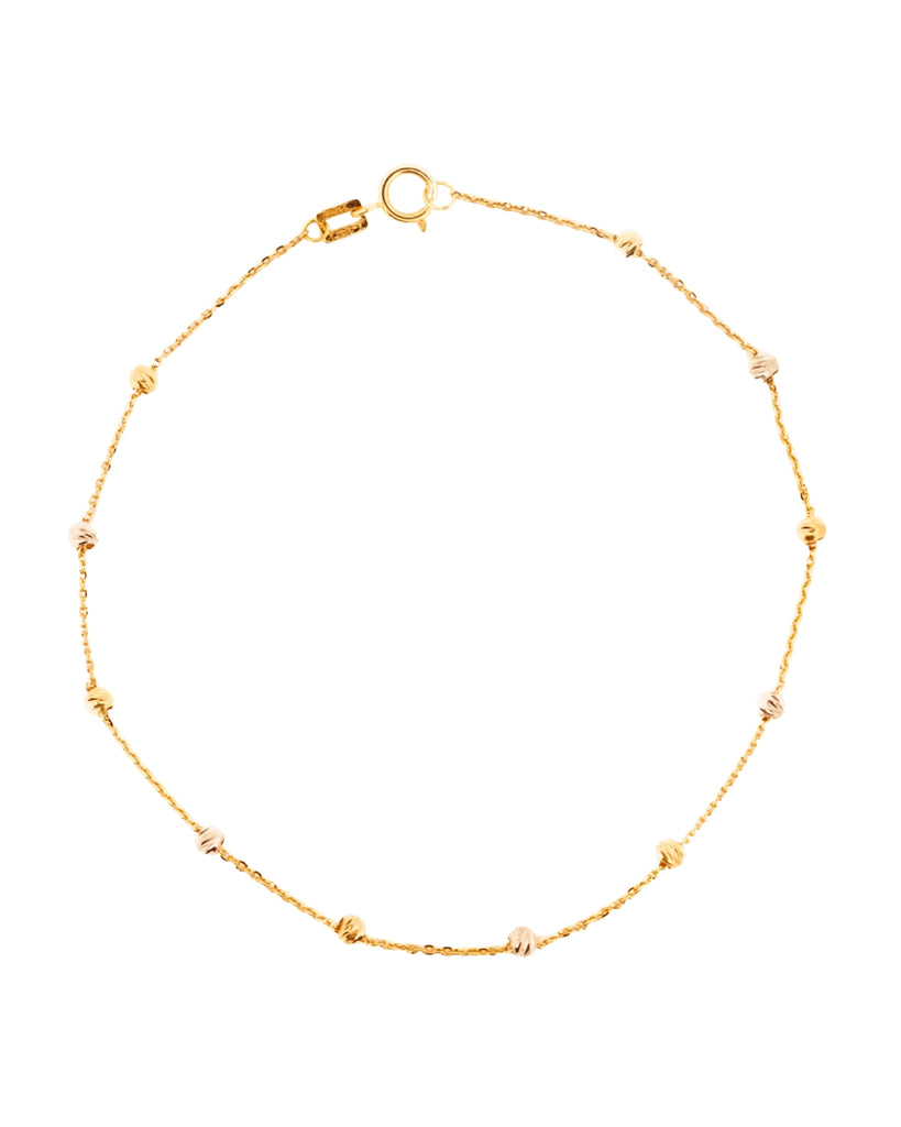 Armband aus 18k Gelbgold & Weissgold mit kleinen Kugeln – freigestelltes Produktbild