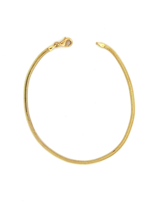 Filigranes Schlangenketten-Armband aus 18k Gelbgold mit geschmeidigem Fall, handgefertigt in persischer Tradition