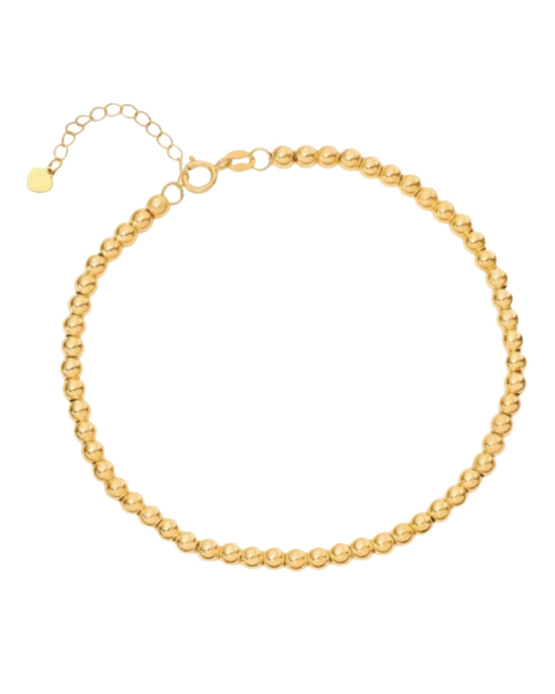 18k Gold Kugelarmband mit 2 mm Goldkugeln – 18.2–19.8 cm verstellbar