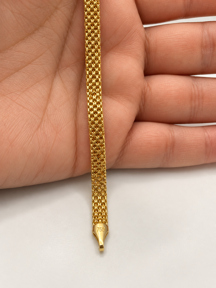 Zanjir-e Bizmark Bismarck-Armband aus 18k Gelbgold mit ca. 5 mm breiter Gliederstruktur und sichtbarer 750-Punze