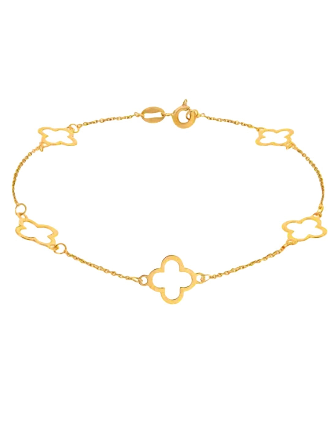 Armband aus 18k Gelbgold mit vierblättrigen Ornamenten – freigestellt - Produktbild