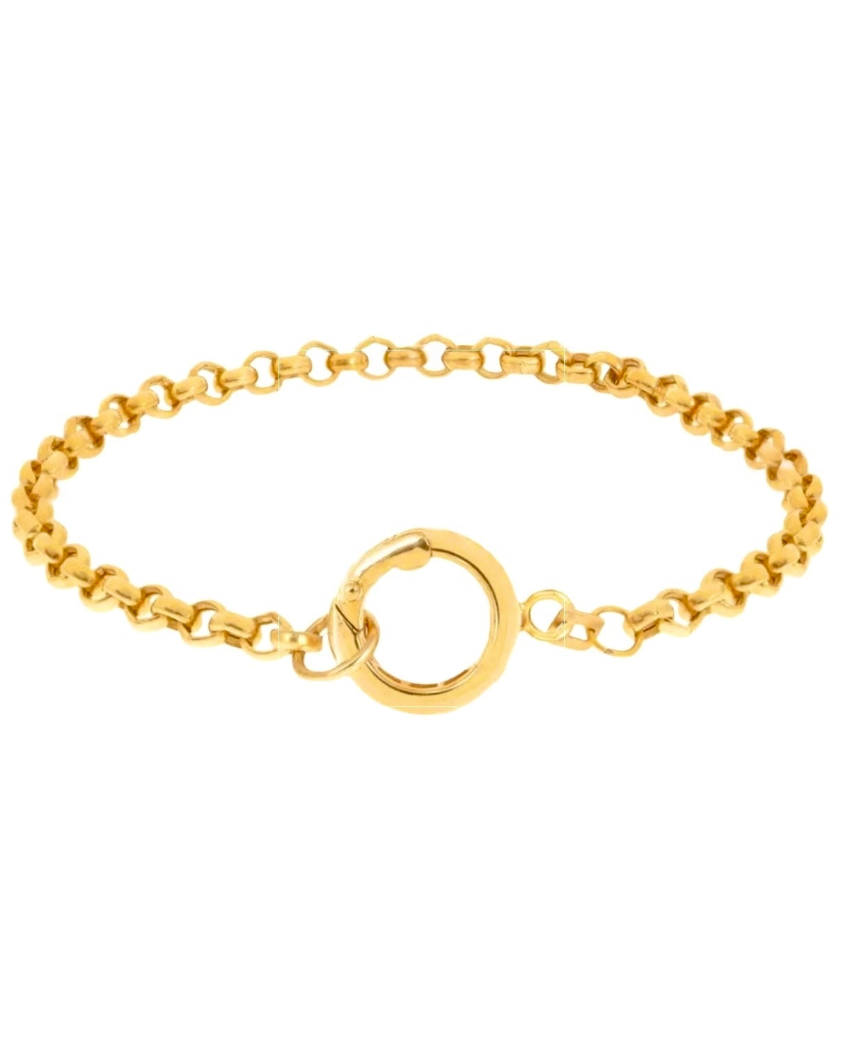 Armband aus 18k Gelbgold im Rolo-Design mit Matrosenverschluss – Halghe-ye Noor (Ring des Lichts), Produktbild