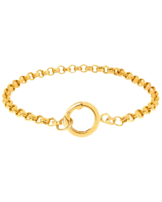 Armband aus 18k Gelbgold im Rolo-Design mit Matrosenverschluss – Halghe-ye Noor (Ring des Lichts), Produktbild