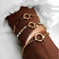 18k Gelbgold Armband mit klassischer Erbskette und grossem Federringverschluss am Handgelenk