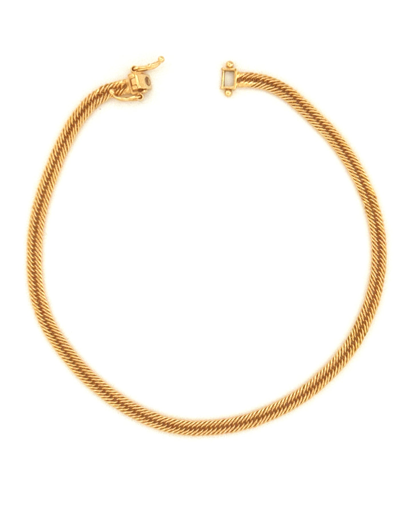 Feines Armband aus 18k Gelbgold mit gewebter Struktur – 19 cm lang, 2 mm breit, Modell Talā-ye Tanideh