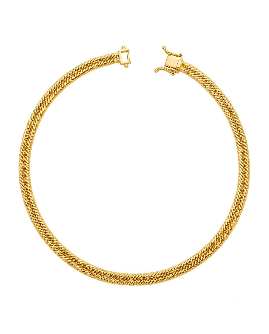 Feines Armband aus 18k Gelbgold mit gewebter Struktur – 19 cm lang, 2 mm breit, Modell Talā-ye Tanideh