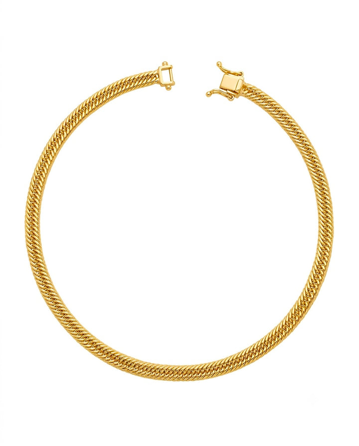 Feines Armband aus 18k Gelbgold mit gewebter Struktur – 19 cm lang, 2 mm breit, Modell Talā-ye Tanideh