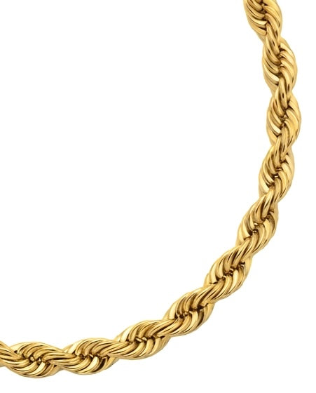 Detailaufnahme der ringförmigen Zopfkonstruktion des 18k Goldarmbands