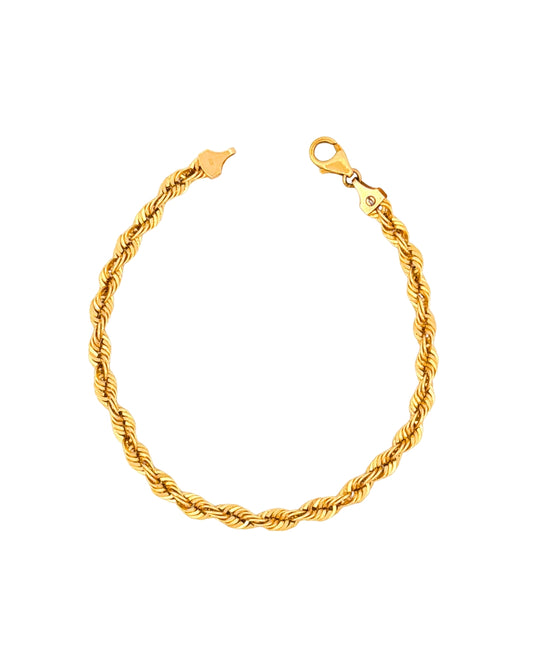 Grosse Ringzopfkette aus 18k Gelbgold, 5 mm breit, handgefertigt