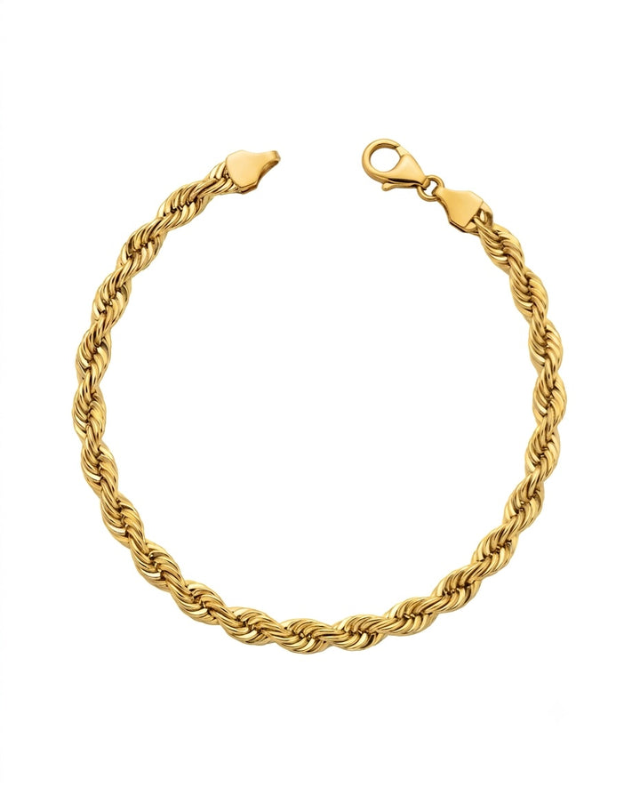 Grosse Ringzopfkette aus 18k Gelbgold, 5 mm breit, handgefertigt
