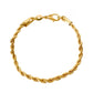 Armband aus 18k Gelbgold mit gedrehter Zopfkette – freigestelltes Produktbild auf weissem Hintergrund.