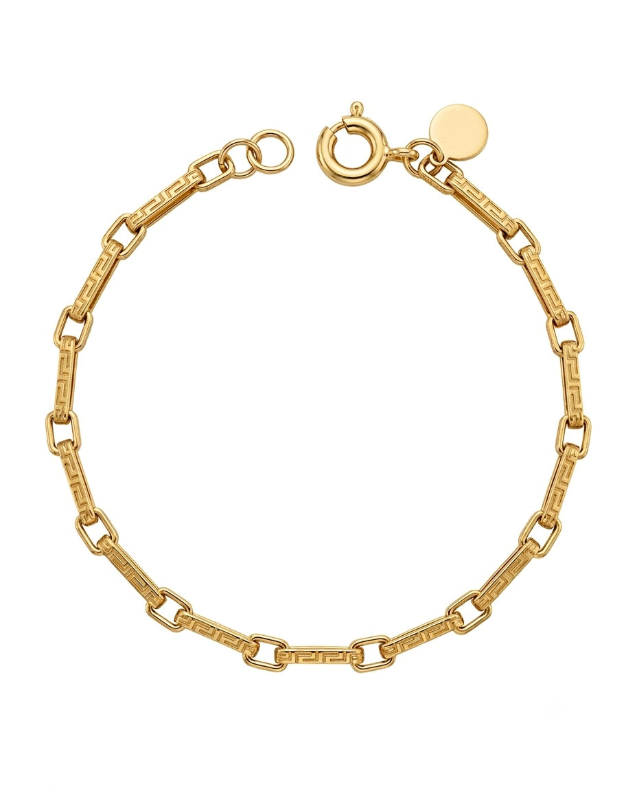 Armband aus 18k Gelbgold mit griechischem Muster – freigestelltes Produktbild