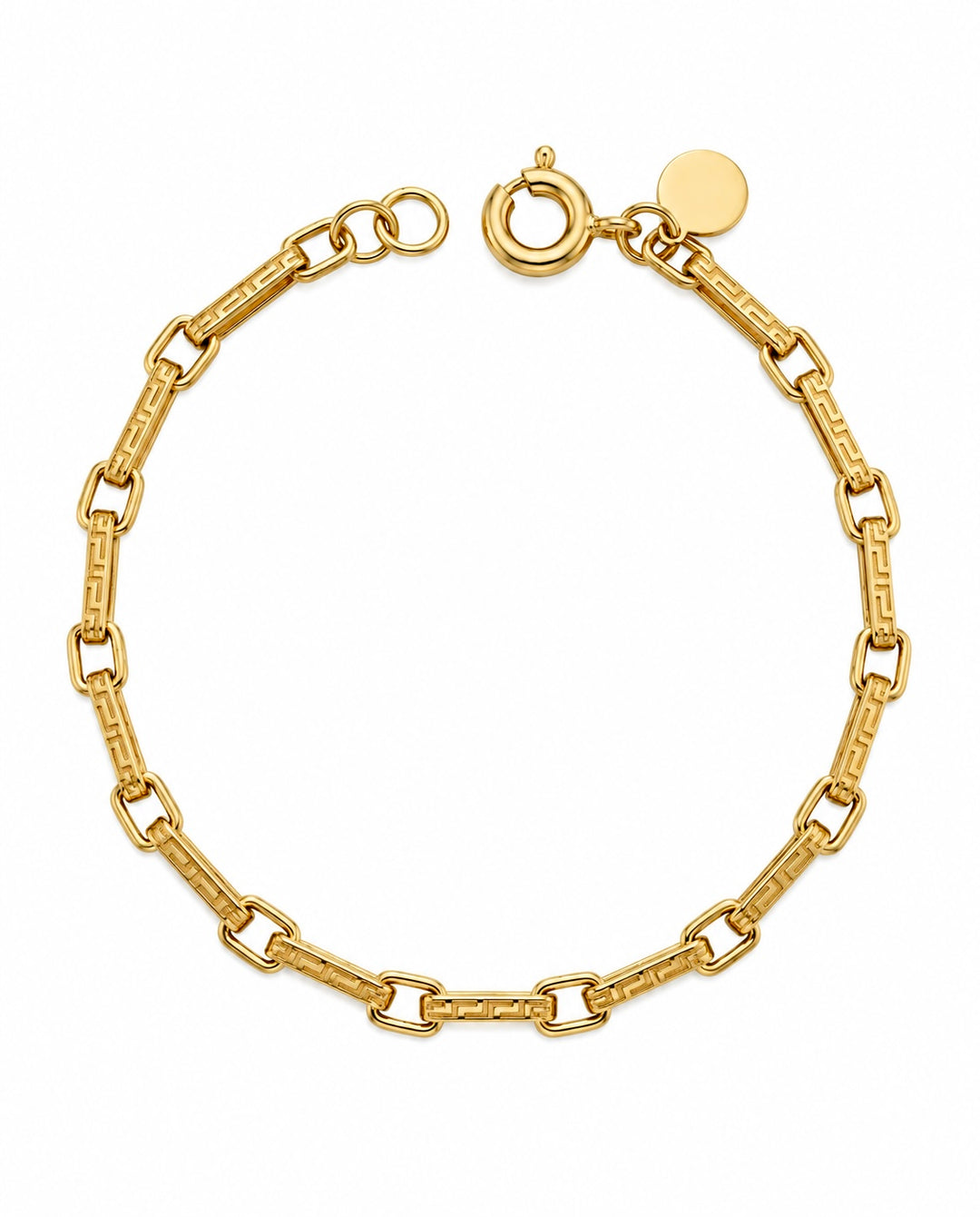 Armband aus 18k Gelbgold mit griechischem Muster – freigestelltes Produktbild