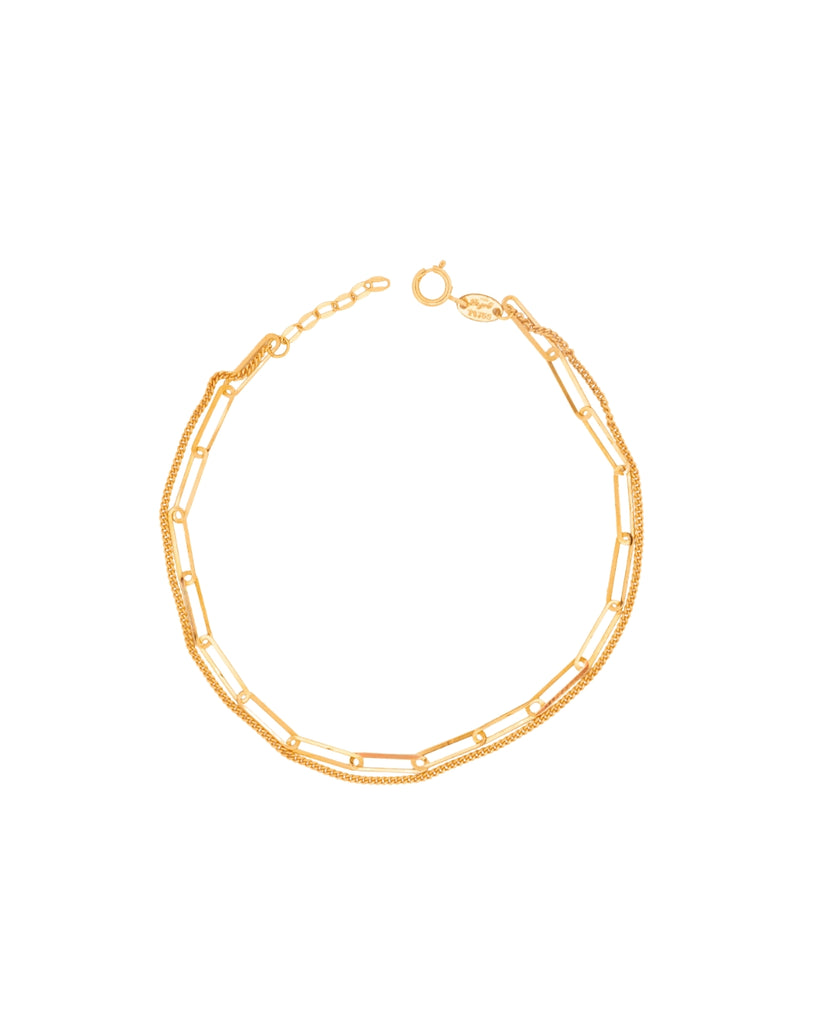 Produktbild: Armband aus 18k Gelbgold mit zwei Kettensträngen – freigestellt