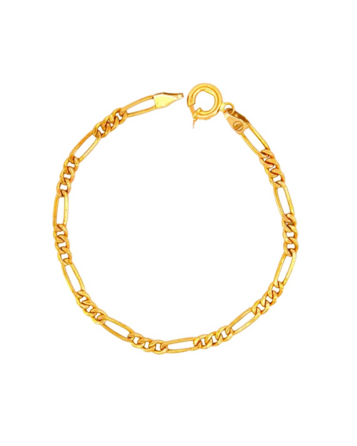 18k Gelbgold Figaro-Armband Zanjir-e Figaro-ye Asil mit klassischen Gliedern