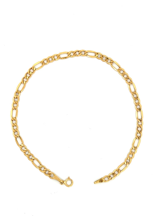 Armband Gelbgold 18k – Zanjir-e Figaro-ye Chahâr Halgheh (Figaro-Kette 4-gliedrig)