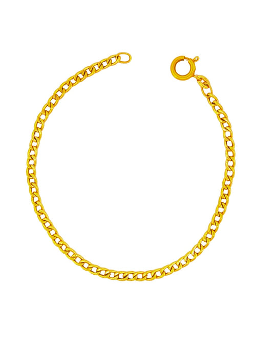 Feines Panzerarmband aus 18k Gelbgold, 2.5 mm breit, handgefertigt