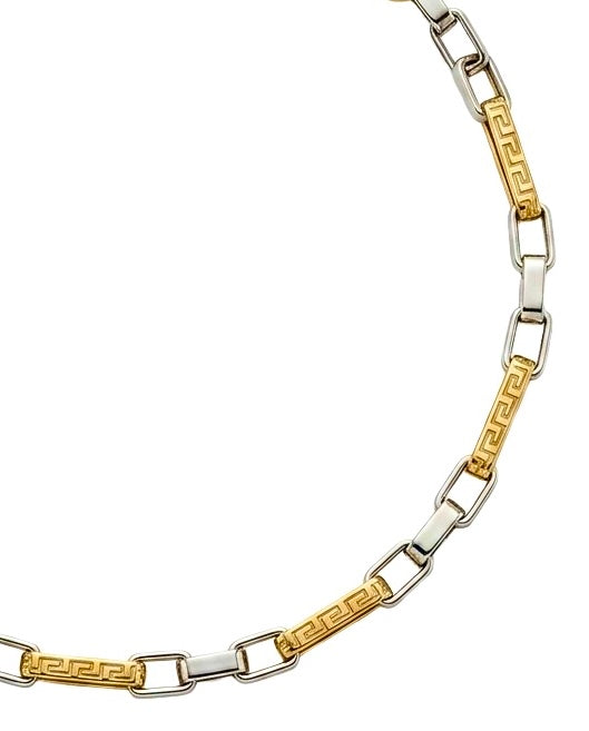 Detailaufnahme der viergliedrigen Struktur mit Weiss- und Gelbgold