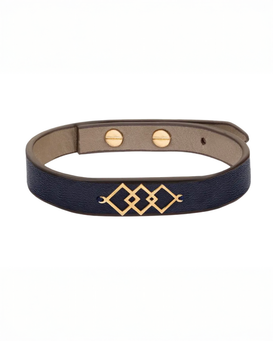 Armband Leder & 18k Gold – Ramz-e Tala (Das goldene Zeichen)