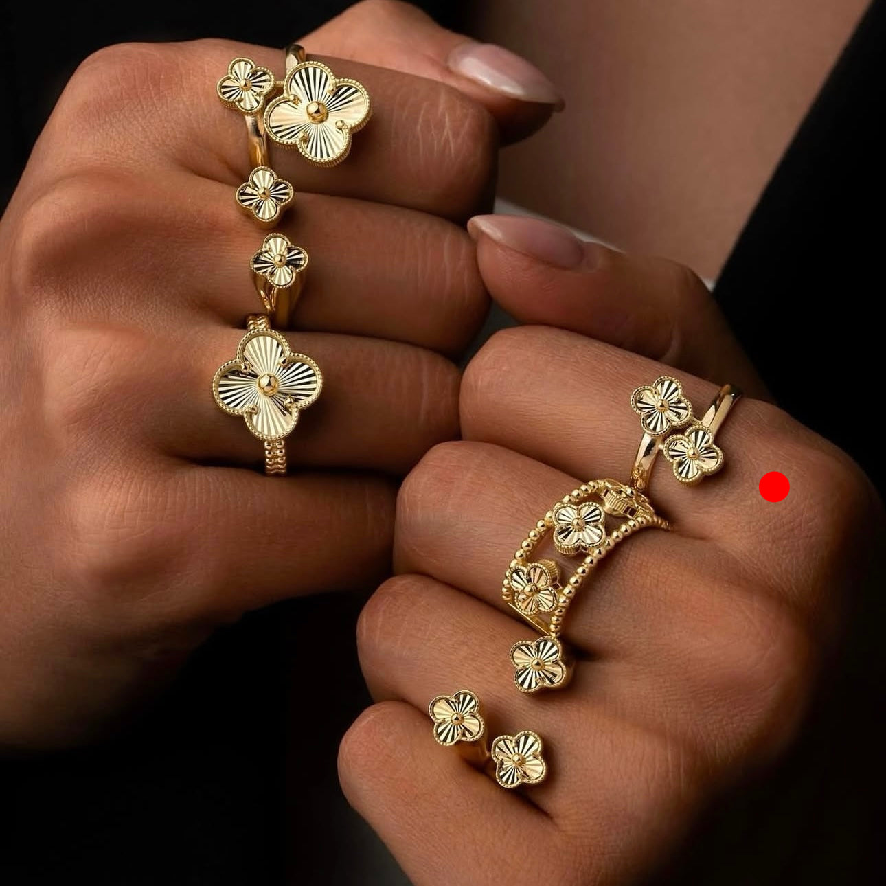 Ring Gelbgold 18k - Do Gol-e Kuchak (Zwei kleine Blüten)