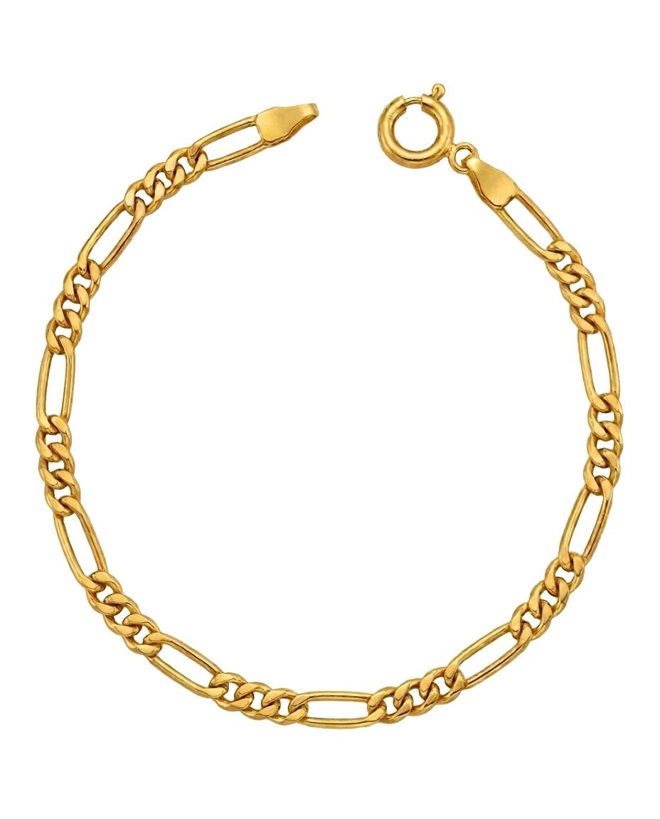 18k Gelbgold Figaro-Armband Zanjir-e Figaro-ye Asil mit klassischen Gliedern