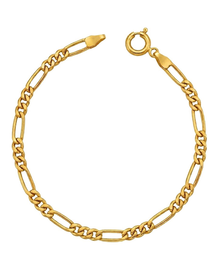 18k Gelbgold Figaro-Armband Zanjir-e Figaro-ye Asil mit klassischen Gliedern
