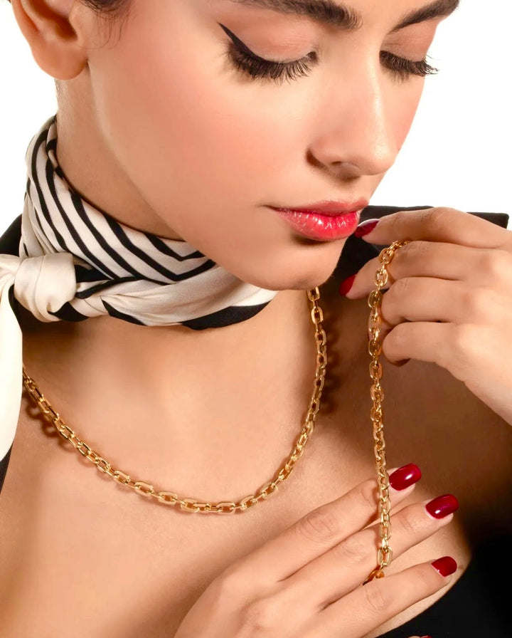 Halskette Gelbgold 18k - Shesh Zeli-e Mahtab (Sechseck des Mondes)