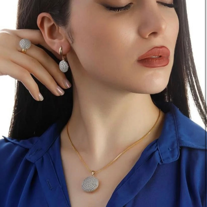Schmuckset Gelb- &amp; Weissgold 18k - Chatr (Schirm)