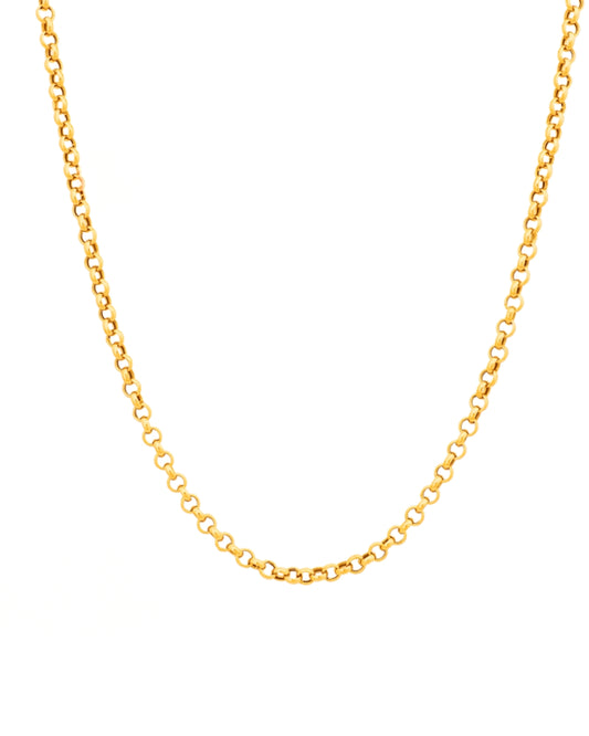 Halskette Gelbgold 18k – Rolo-e Kelasik (Klassische Erbskette)
