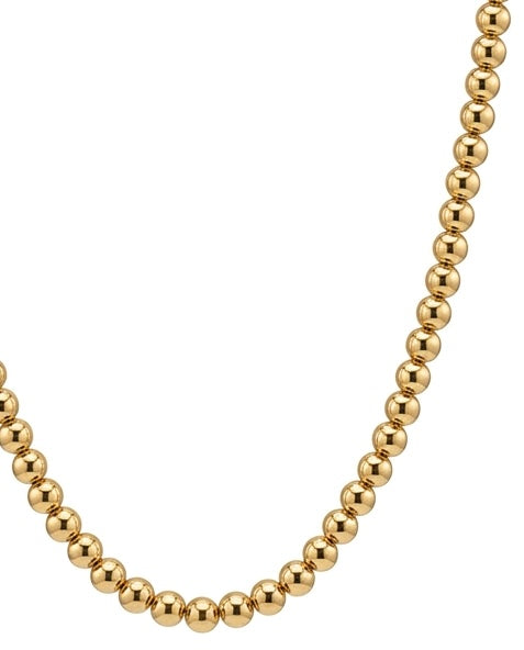 Detailansicht der Morvarid-e Gardan Kette – goldene Rundglieder in Perlenanordnung, glänzend poliert in 18k Gold