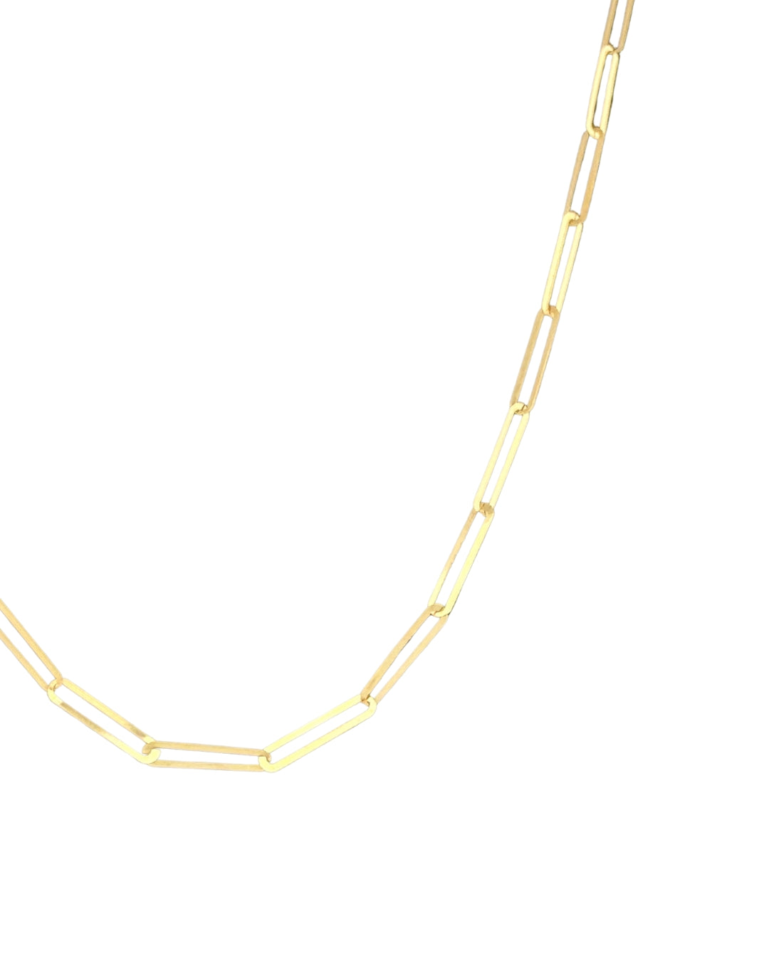 Halskette aus 18k Gelbgold mit 2 mm breiten, länglichen Gliedern – minimalistisches Design