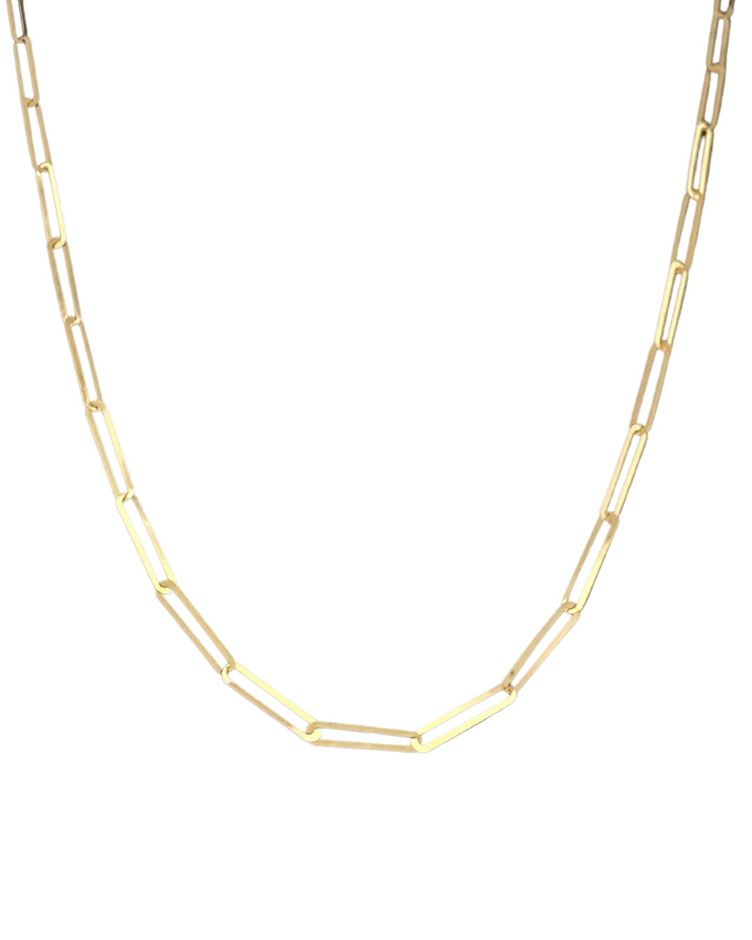 Halskette aus 18k Gelbgold mit 2 mm breiten, länglichen Gliedern – minimalistisches Design