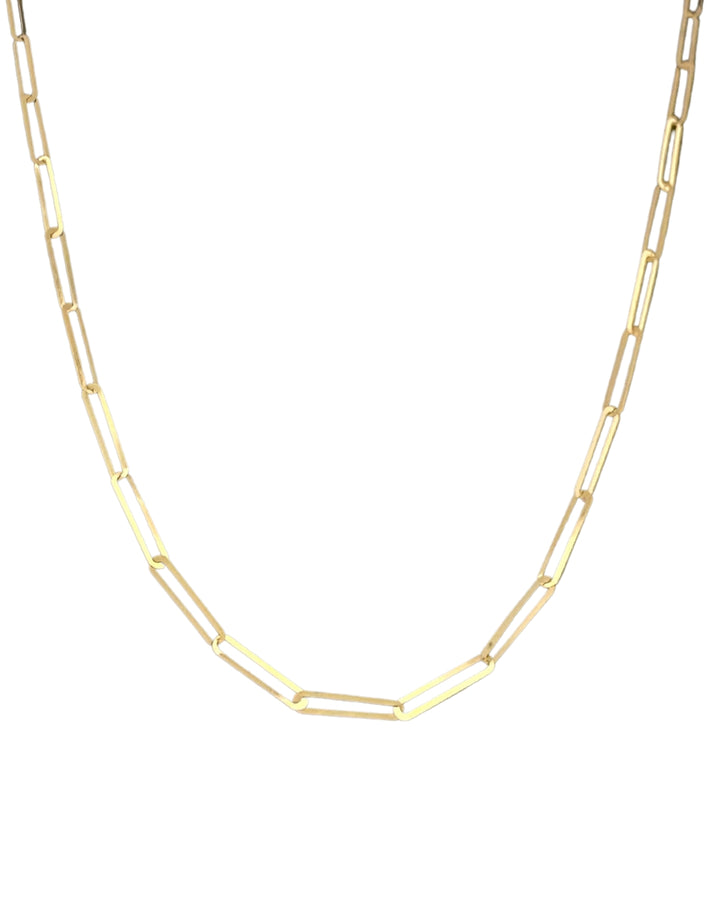 Halskette aus 18k Gelbgold mit 2 mm breiten, länglichen Gliedern – minimalistisches Design