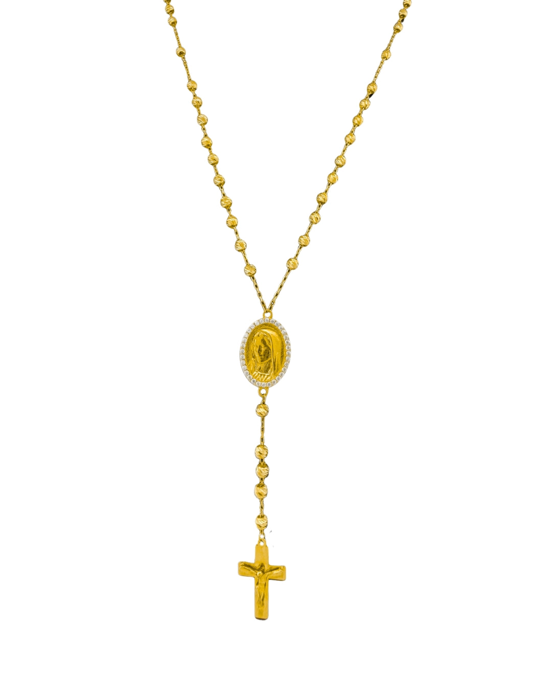 Halskette aus 18k Gelbgold im Rosenkranz-Design – Produktbild