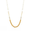 Halskette aus 18k Gelbgold mit Goldperlen und langen Gliederelementen – modernes Design mit klassischer Perlenstruktur