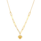 18k Gold Halskette mit Herz-Anhänger und Paperclip-Gliedern – 40–43 cm verstellbar