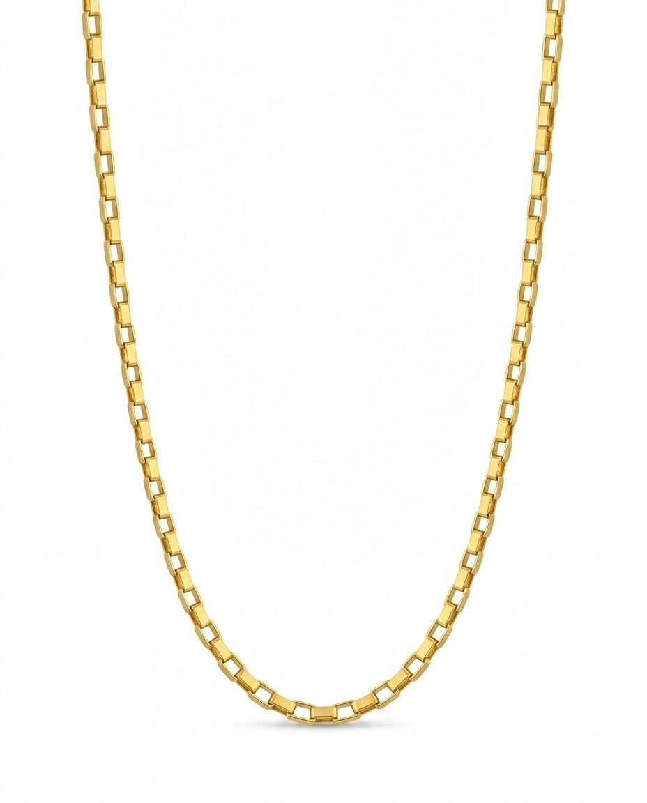 18k Gelbgold Halskette mit rechteckigen Gliedern – Peyvand