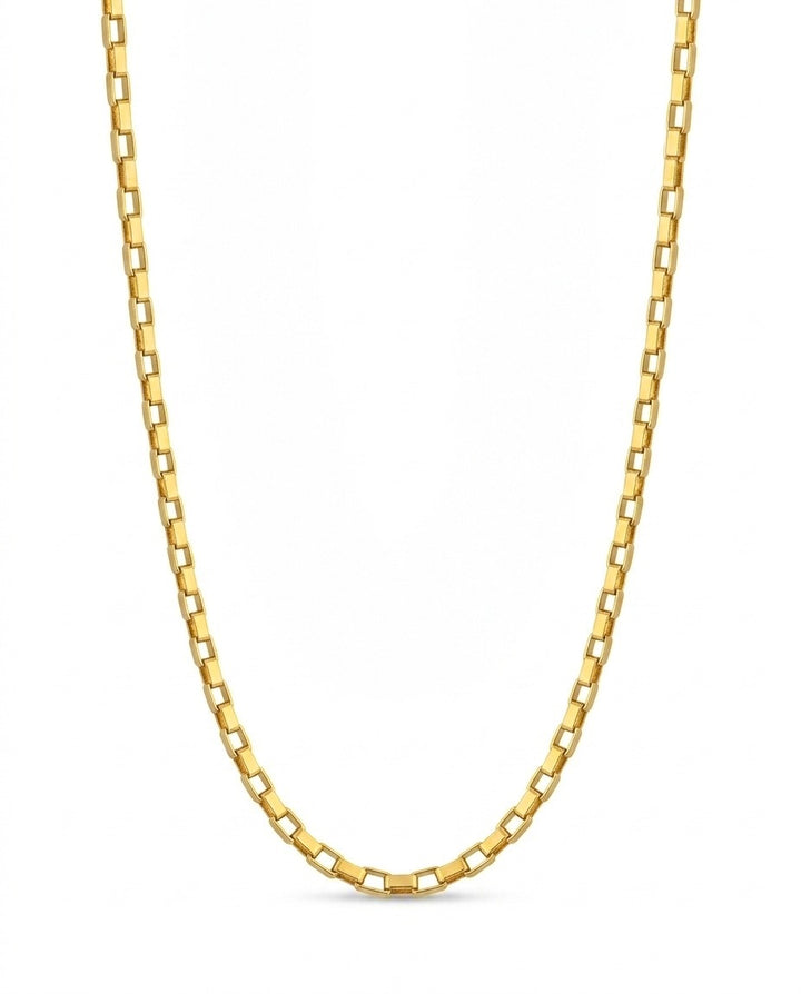 18k Gelbgold Halskette mit rechteckigen Gliedern – Peyvand