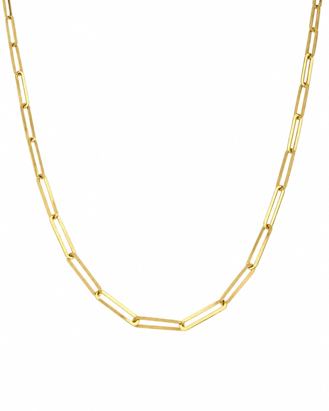 Halskette aus 18k Gelbgold mit 2 mm breiten, länglichen Gliedern – minimalistisches Design