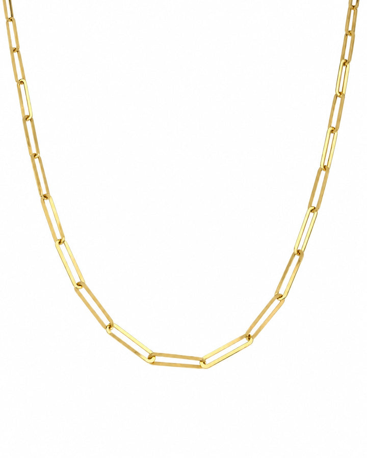 Halskette aus 18k Gelbgold mit 2 mm breiten, länglichen Gliedern – minimalistisches Design