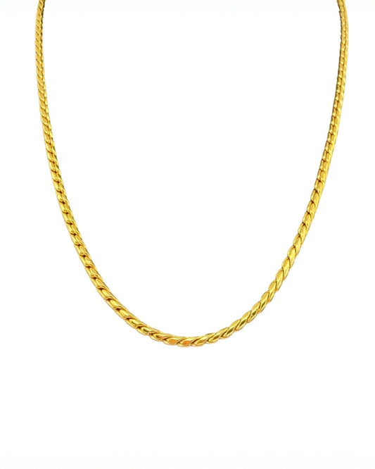 Feine Zopfkette aus 18k Gelbgold, 2 mm breit, 41.5 cm lang
