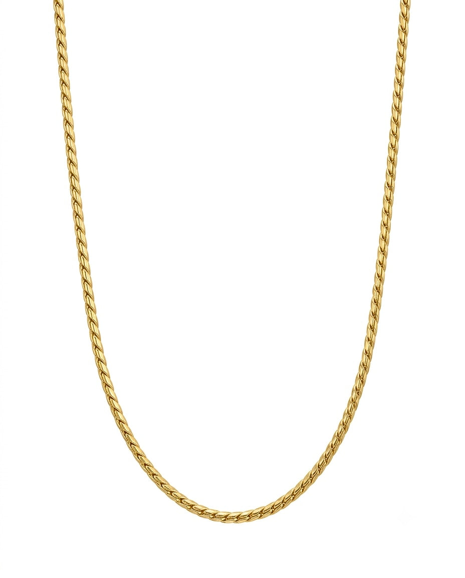 Feine Zopfkette aus 18k Gelbgold, 2 mm breit, 41.5 cm lang