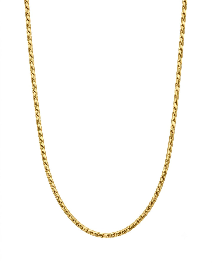 Feine Zopfkette aus 18k Gelbgold, 2 mm breit, 41.5 cm lang