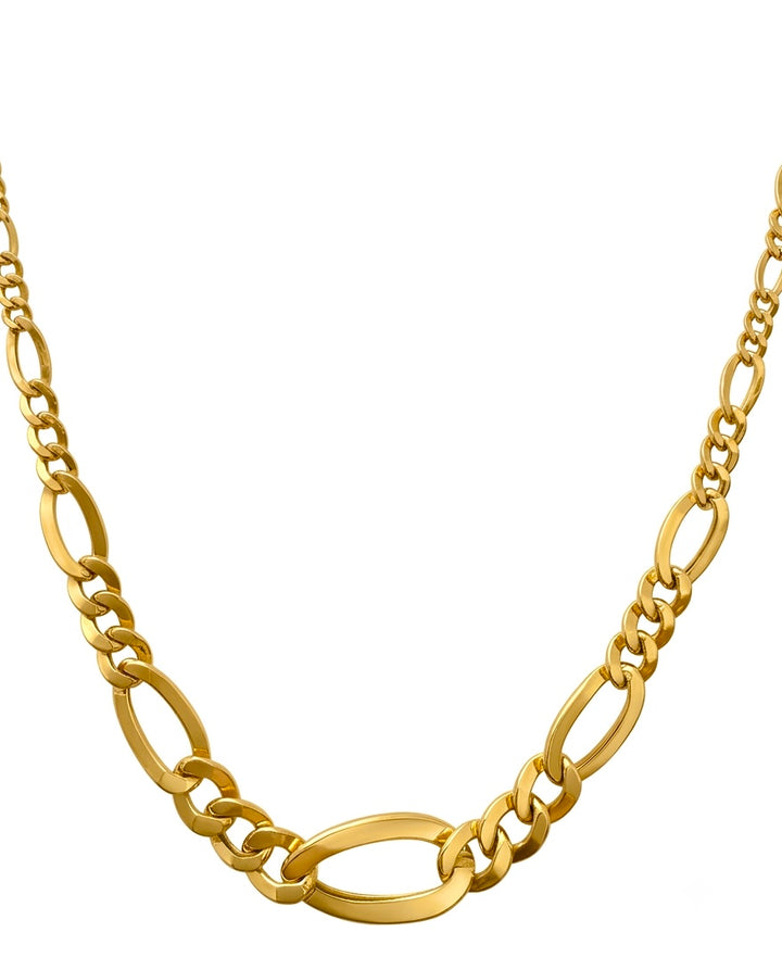 Detailansicht konische Figaro-Kette Salsar Conic aus 18k Gelbgold – Glieder 2 bis 8 mm breit