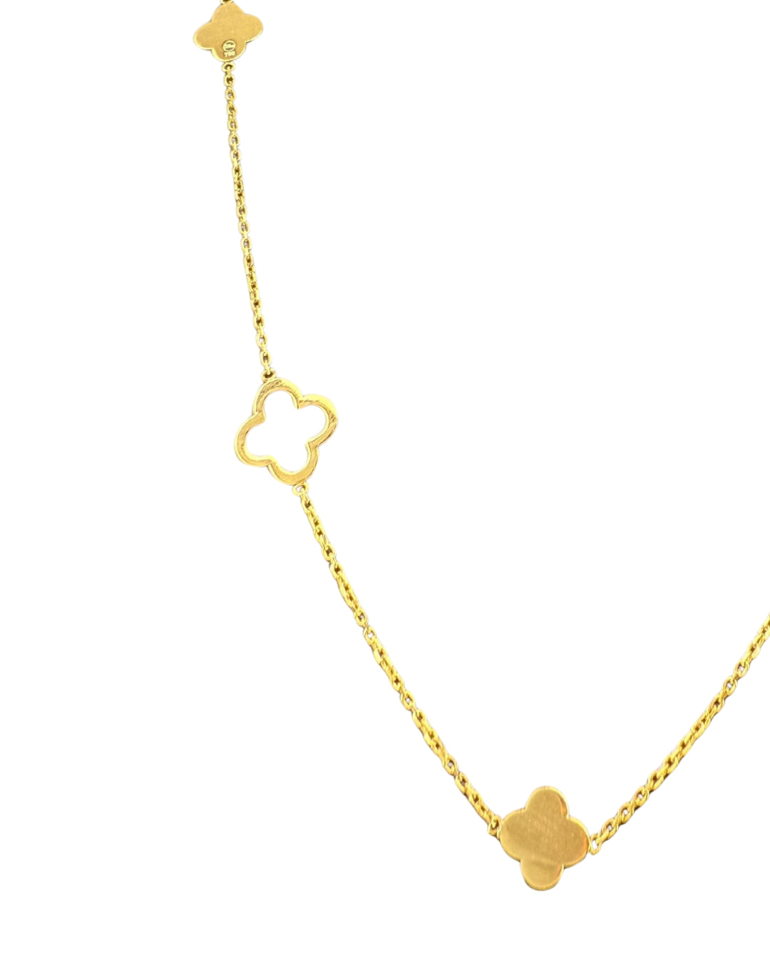 Halskette Gelbgold 18k – Shabdar-e Moraqqab (Kombiniertes Kleeblatt)