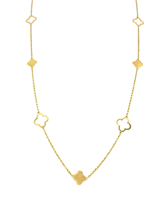 Halskette Gelbgold 18k – Shabdar-e Moraqqab (Kombiniertes Kleeblatt)