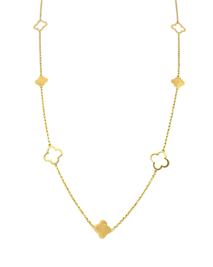 Halskette Gelbgold 18k – Shabdar-e Moraqqab (Kombiniertes Kleeblatt)