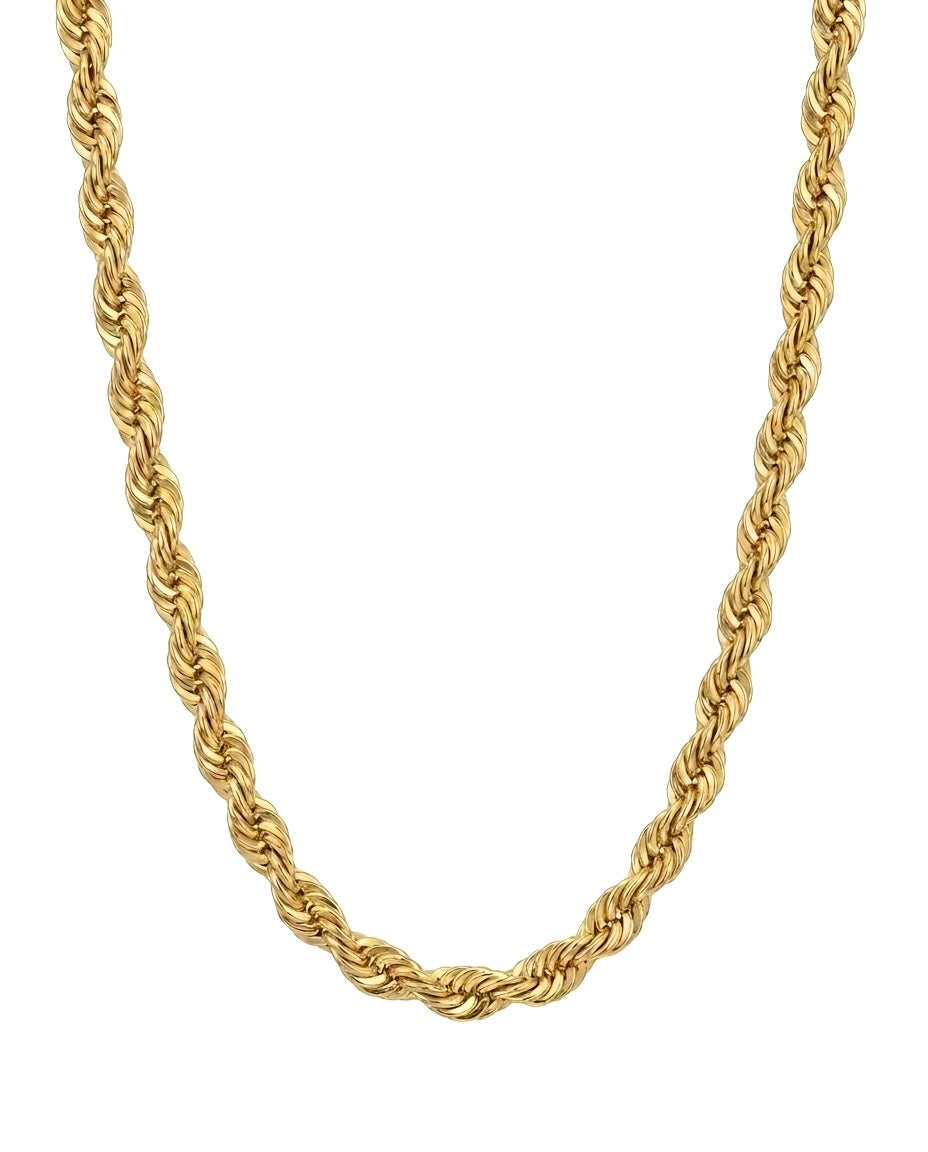 Ringzopfkette aus massivem 18k Gelbgold mit runden Gliedern, handgefertigt, ruhig, kraftvoll und zeitlos, freigestelltes Produktbild