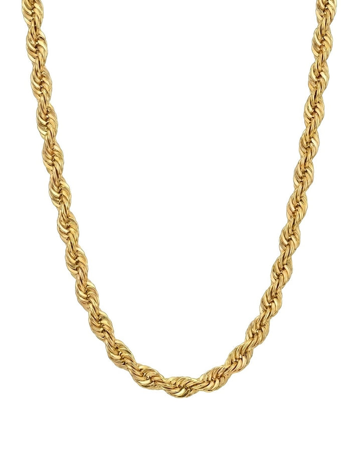 Ringzopfkette aus massivem 18k Gelbgold mit runden Gliedern, handgefertigt, ruhig, kraftvoll und zeitlos, freigestelltes Produktbild